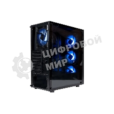 Компьютерный корпус ATX Eurocase A85 4ARGB черный без БП закаленное стекло USB 3.0