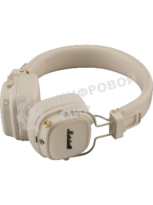 Беспроводные/проводные наушники Marshall Major V бежевый, накладные, Bluetooth + проводной, беспроводная зарядка