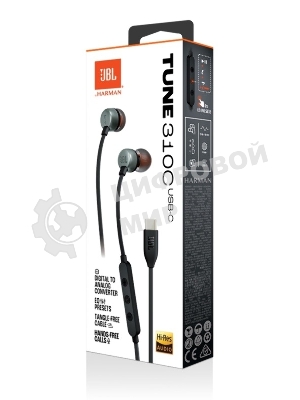 Проводные наушники JBL Tune 310C черный, внутриканальные, USB Type-C