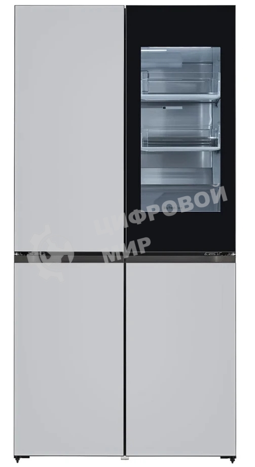 Холодильник LG GR-A24FQAKM серый трехкамерный 382/145л морозилка снизу, No Frost, Side by Side