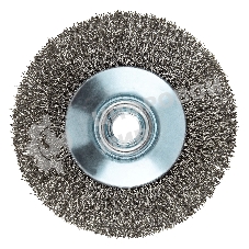 Щетка для УШМ Denzel 100 мм, М14, тарелка, витая нержавеющая проволока 0,3 мм