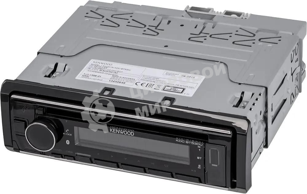 Автомагнитола Kenwood KDC-BT530U, 1 DIN, CD, Bluetooth, USB Type-A, AUX, съёмная панель