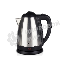 Чайник электрический Galaxy GL 0304 серый, металл, 2000 Вт, 1.8 л, съемный фильтр, шкала уровня воды