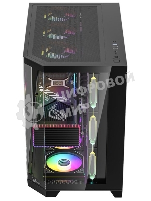 Компьютерный корпус Formula V Line Crystal Z6 Black, ATX, Left & Front & Bevel side Tempered Glass, TYPE-C*1, USB3.0*2