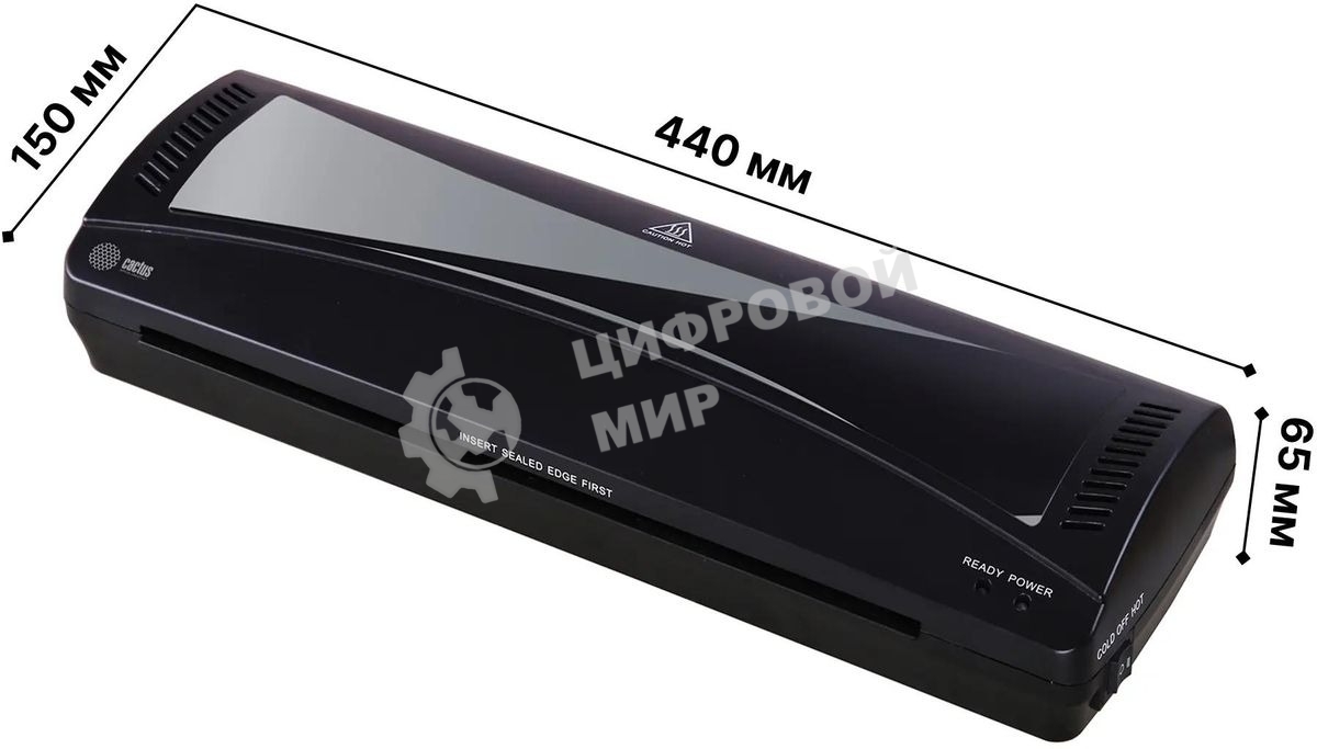 Ламинатор Cactus CS-LAB-M5 черный A3 (80-125мкм) 25 см/мин (2 вал.) хол. лам. лам. фото