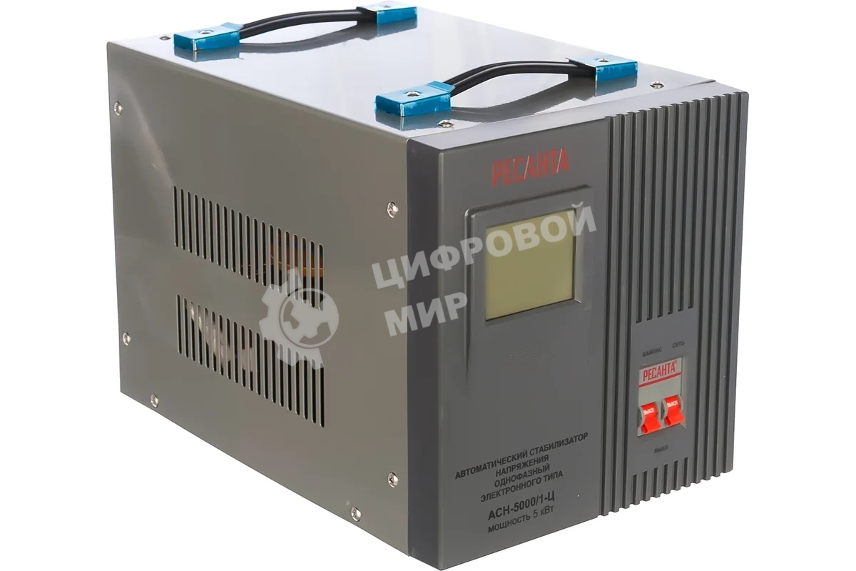 Стабилизатор напряжения Ресанта АСН-5000/1-Ц электронный однофазный серый