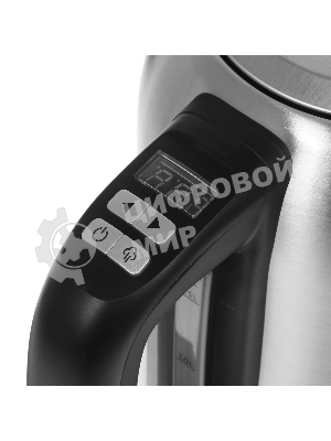 Электрочайник BQ KT1827SW черный/серебристый, 1.7 л, 2200 Вт, скрытый нагревательный элемент