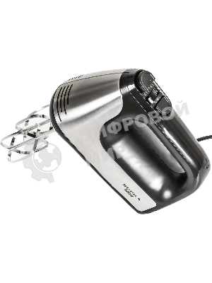 Миксер SUPRA MXS-591 500 Вт, 6 скоростей, режим Турбо, насадки для взбивания яиц и крема, насадки для замеса тяжелого теста, корпус металл/пластик, черный)