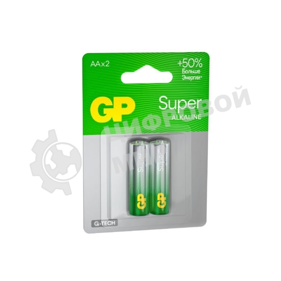 Алкалиновые батарейки GP Super Alkaline G-Tech 15А АA - 2 шт. на блистере