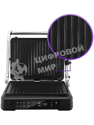 Электрогриль Kitfort КТ-3675 2000Вт серебристый/черный