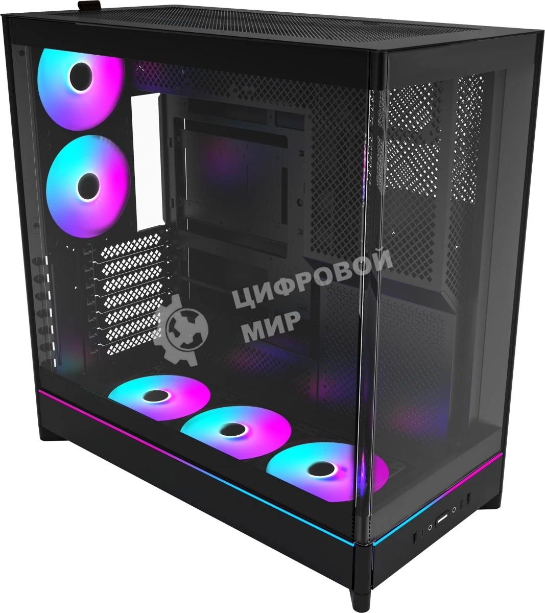 Компьютерный корпус Montech HS02 PRO черный без БП ATX 4x140мм 2xUSB 3.0 audio bott PSU