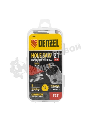Коронка по металлу Denzel твердосплавная, 21 мм