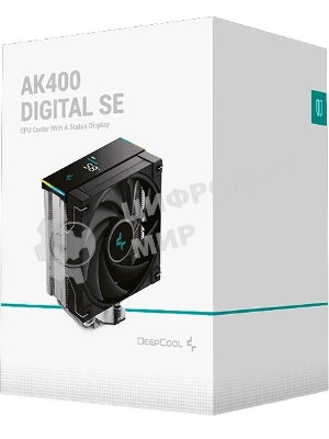 Устройство охлаждения(кулер) Deepcool AK400 Digital SE Soc-AM5/AM4/1200/1700/1851 черный 4-pin 19-28dB Al+Cu LCD 220W 812gr Ret (R-AK400-BKADMN-GJD)