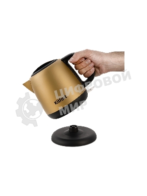 Чайник электрический Kitfort KT-6111 1л. 1630Вт золотистый/черный (корпус: нержавеющая сталь)