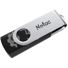 Флешка USB Netac U505 (NT03U505N-008G-20BK), 8Gb, USB 2.0, R/W 70/30, черный/серебристый