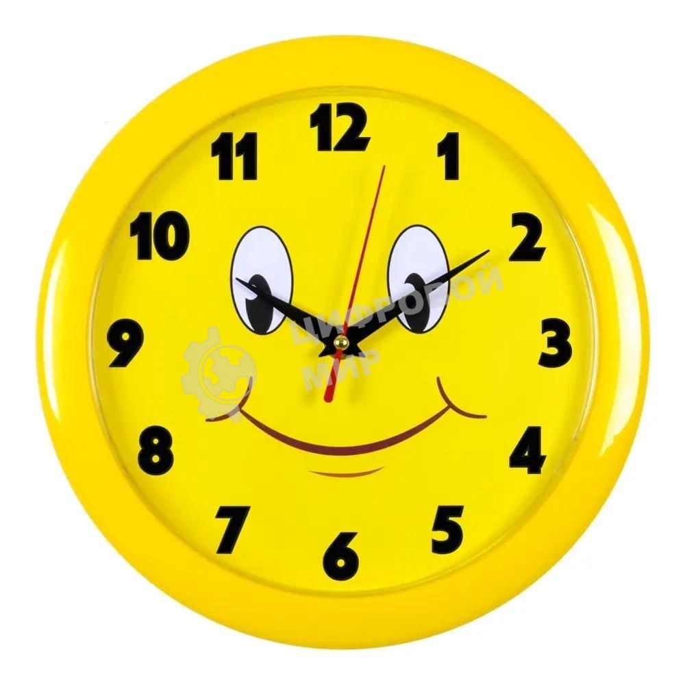 Часы настенные аналоговые Бюрократ WALLC-R81P D 23 см желтый