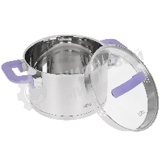 Кастрюля Lara LR02-253 Лаванда 3,8 л, 20 см, с крышкой, нержавеющая сталь