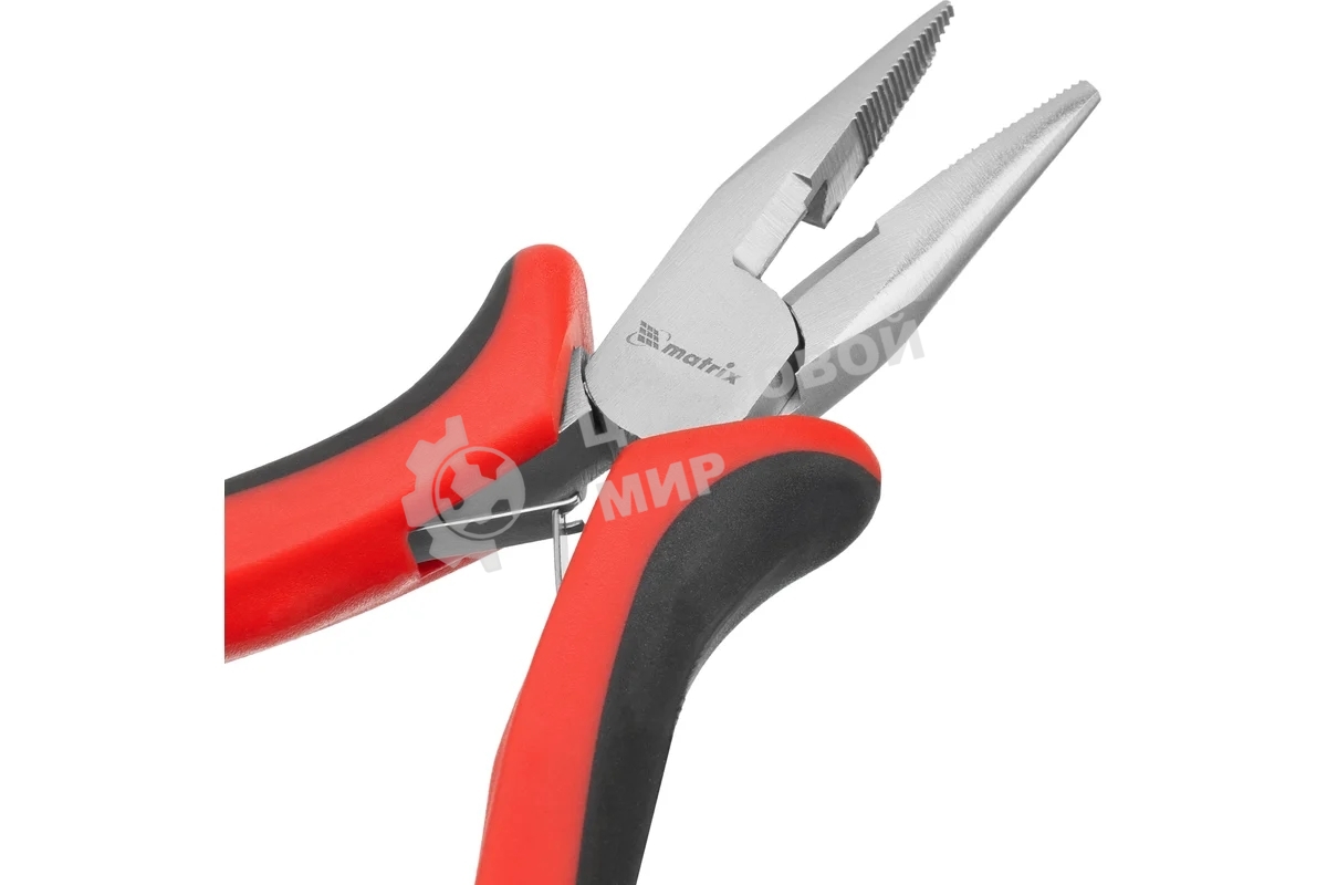 Длинногубцы Matrix mini 130 мм Ni прямые, авторазжим, двухкомпонентные рукоятки