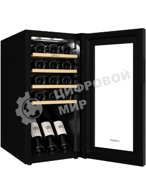 Винный шкаф Libhof GM-15 черный, 40 л, 1 отсек, 15 бут., класс A