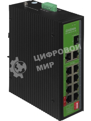 Коммутатор Digma DSP408F-2G1S-300, 8×100 Мбит/с + 2×1 Гбит/с + 1×1 Гбит/с SFP, неуправляемый
