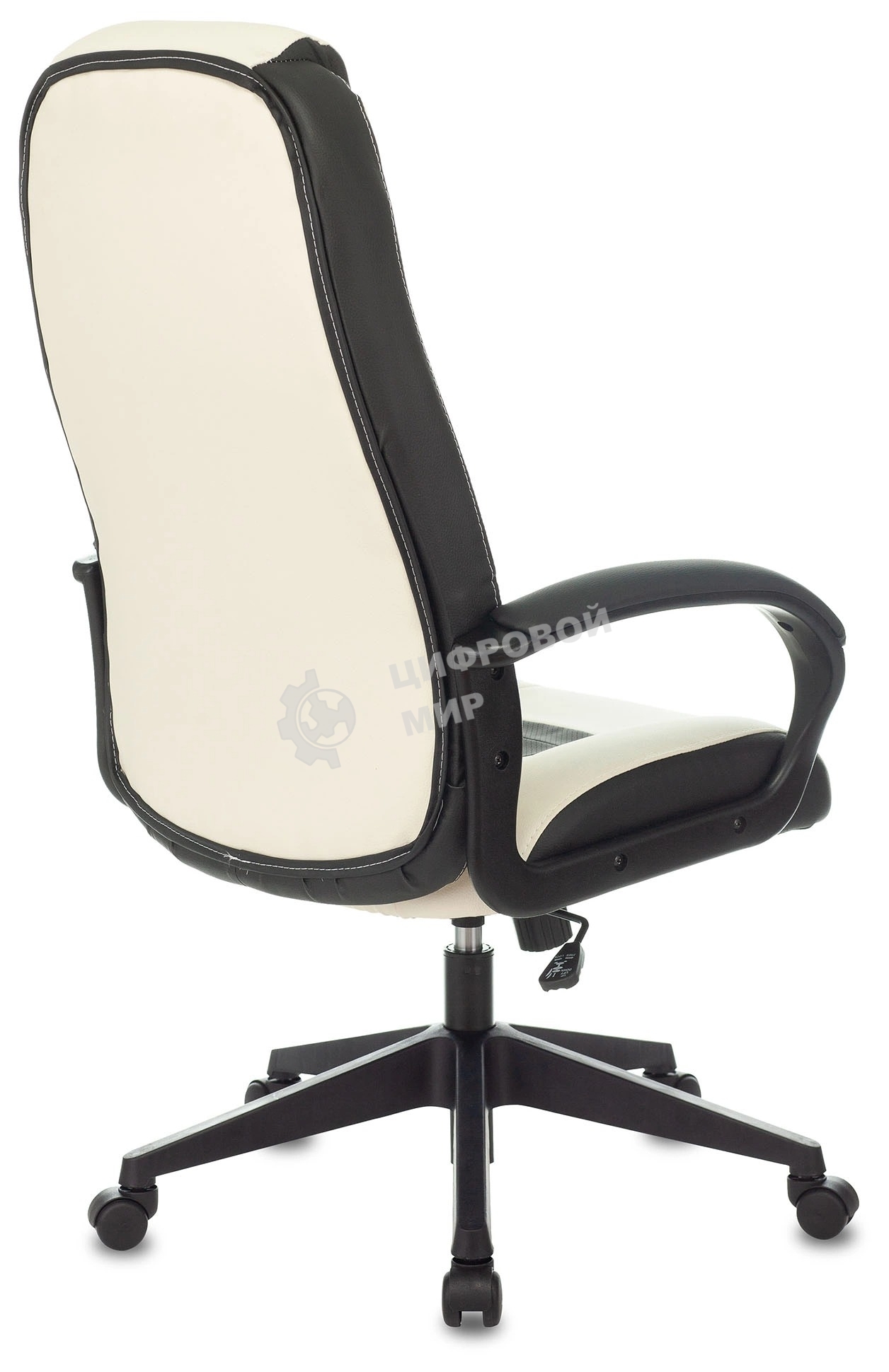 Кресло игровое Бюрократ Zombie 8 белый/черный, искусственная кожа, крестовина пластик