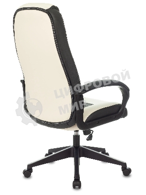 Кресло Бюрократ Zombie 8 белый/черный, экокожа, 120 кг, механизм качания