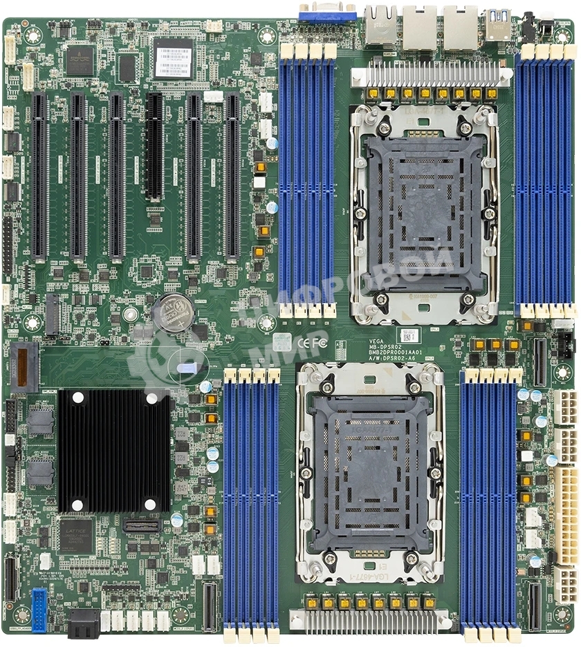Серверная материнская плата AIC Vega, 2xLGA4677, Intel C741, 16xDDR5, 2xSATA, 2xM.2, 5xPCIe 5.0 x16, 1xVGA, 2x1Gb LAN, IPMI, 2xUSB-A 5Gbps, EATX