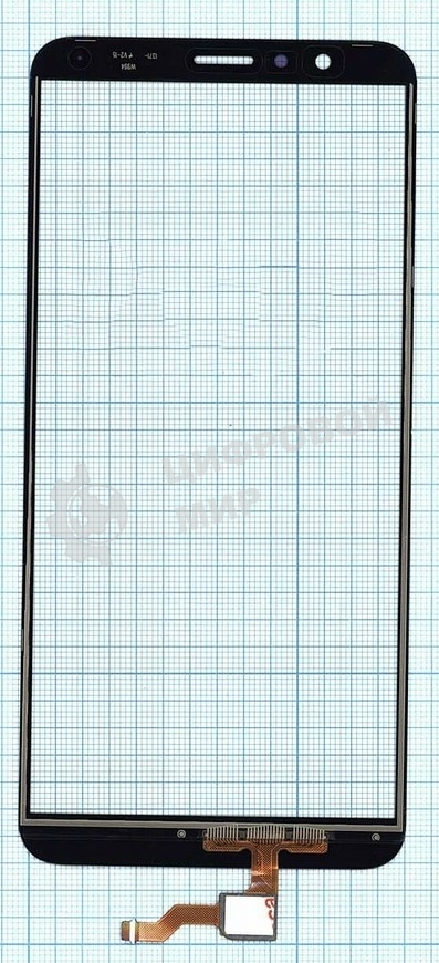 Сенсорное стекло (тачскрин) для Huawei Honor 7X, черное