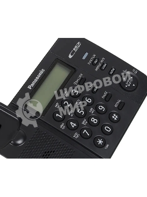 Телефон проводной Panasonic KX-TS2356RUB черный АОН,Caller ID,ЖКД,блокировка набора,выключение микрофона