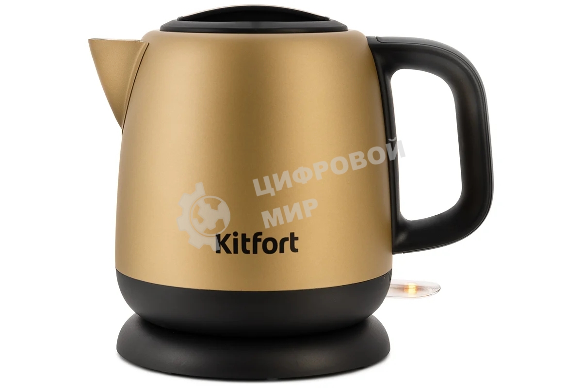 Чайник электрический Kitfort KT-6111 1л. 1630Вт золотистый/черный (корпус: нержавеющая сталь)