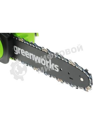 Цепная пила аккумуляторная GreenWorks G24CS25K4, 24V, 25 см, c АКБ 4А·ч и ЗУ (2007707UB)
