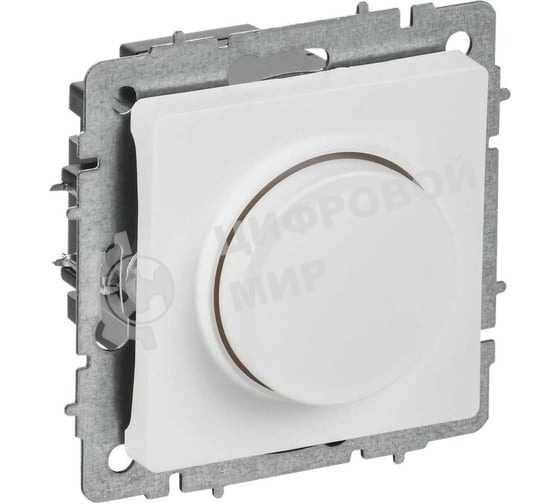 Светорегулятор IEK BR-D20-0600-K91 поворотно-нажимной СП BRITE СС10-1-0-БрАБ 600 Вт механизм арктич. бел.