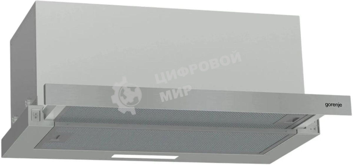 Вытяжка встраиваемая Gorenje TH60E5X черный управление: кнопочное (1 мотор)