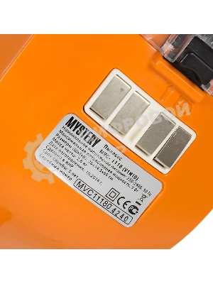 Пылесос вертикальный/ручной Mystery MVC-1118 белый/оранжевый, питание от аккумулятора, 300 Вт, уборка сухая, пылесборник 0.5 л, работа от АКБ max 30 мин