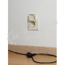 Розетка 1-местная IEK BRITE РСбш10-3-44-БрКр с заземлением, с защитными шторками и крышкой, 16А, IP44, бежевый