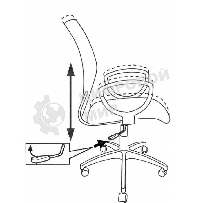 Кресло компьютерное Бюрократ CH-599AXSL/32G/TW-11 спинка сетка серый TW-32K03, сиденье черный TW-11, крестовина хром