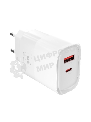 Сетевое зарядное устройство MORE CHOICE NC81i СЗУ 1USB+1Type-C 3.0A PD 20W+ QC3.0, белый
