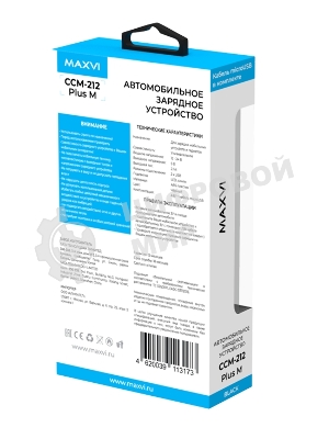 Автомобильное зарядное устройство Maxvi CCM-212 Plus M черный 2.1A