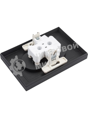 Розетка 2-м AtlasDesign без заземл. 16А в сборе карбон SchE ATN001020