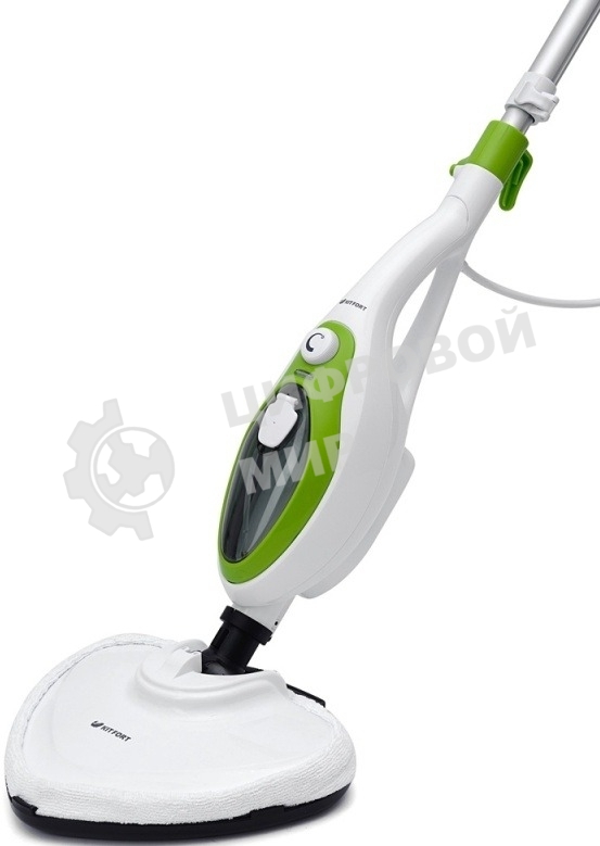 Швабра паровая Kitfort KT-1004-2 1500Вт зеленый/белый