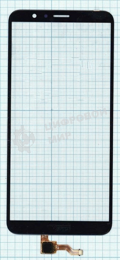 Сенсорное стекло (тачскрин) для Huawei Honor 7X, черное