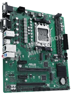 Материнская плата ASUS Pro A620M-C-CSM, AM5, AMD A620, 2xDDR5, 4xSATA, 2xM.2 PCIe 4.0 x4, 1xPCIe 4.0 x16, 2xPCIe x1, 1xRJ45 1GbE, 1xUSB 3.2 Gen 2, 3xUSB 2.0, 1xUSB-C 3.2 Gen 2, 1xDVI-D, 1xDP, 1xHDMI, 1xVGA, 3x3.5 мм, 7.1, mATX
