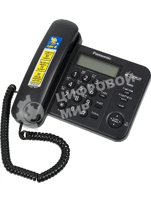 Телефон проводной Panasonic KX-TS2356RUB черный АОН,Caller ID,ЖКД,блокировка набора,выключение микрофона