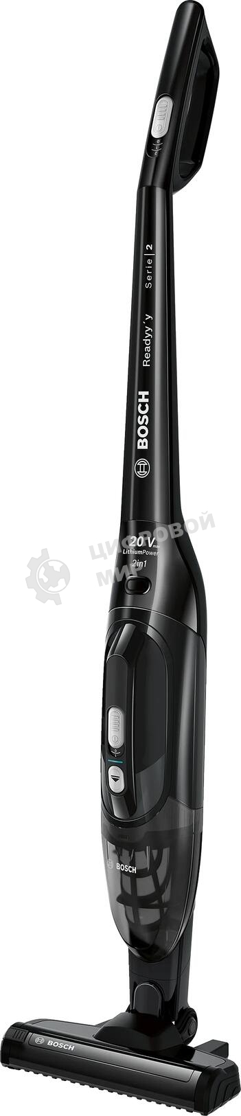 Пылесос вертикальный Bosch BBHF220 черный, питание от аккумулятора, 48 Вт, уборка сухая, пылесборник 0,4 л
