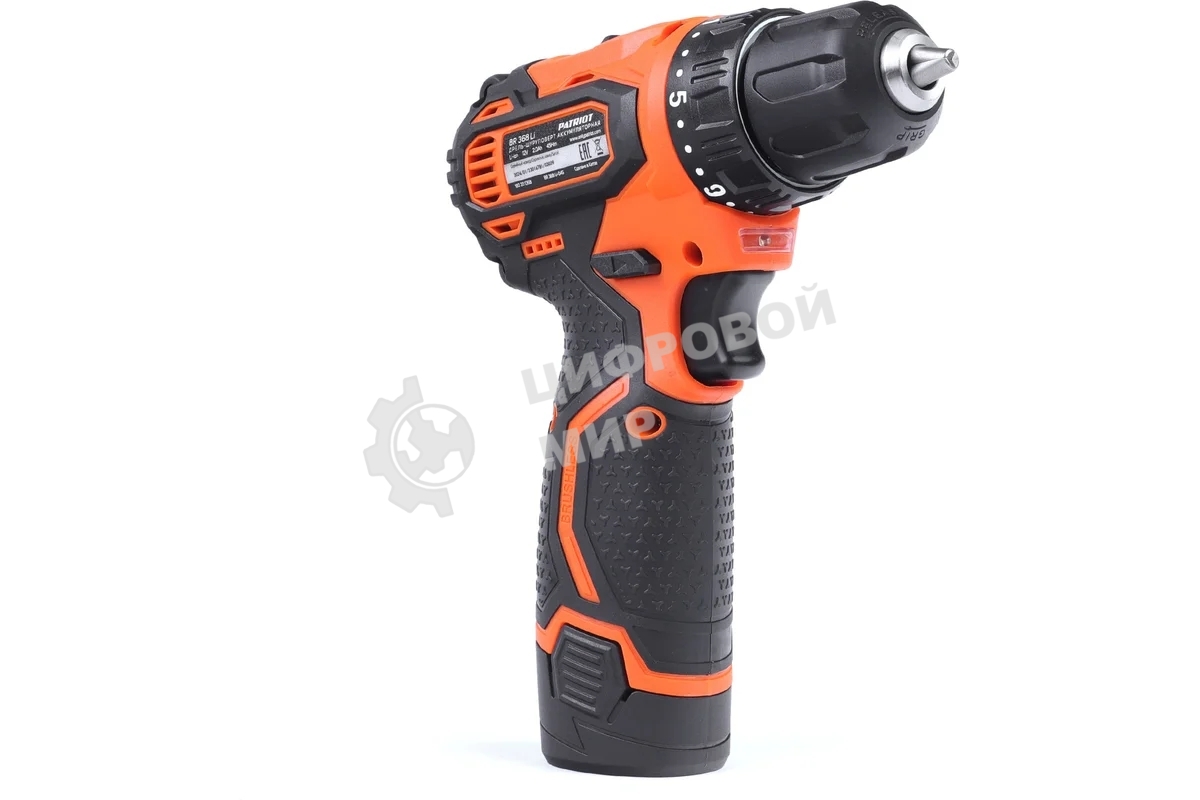 Дрель-шуруповерт Patriot BR 368Li, Аккумуляторная, 12В, 2 АКБ, Кейс