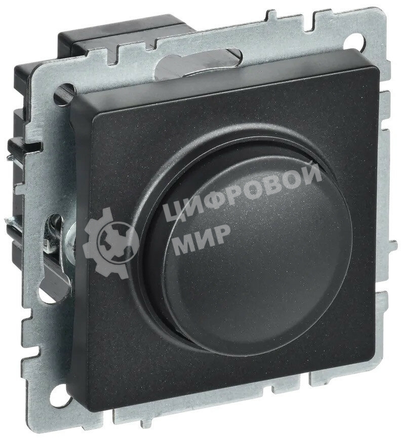 Светорегулятор поворотно-нажимной IEK Brite СС10-1-0-БрЧ (BR-D20-0600-K02) 600 Вт черный
