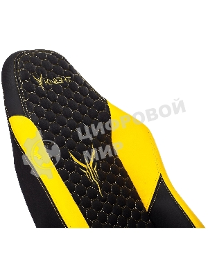 Кресло Knight Neon черный/желтый, экокожа, 120 кг, механизм качания