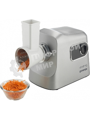 Мясорубка электрическая Gorenje MG2500DS серый, 2500 Вт, 2.8 кг/мин, реверс, защита от перегрузки, металлический лоток, насадки - 8