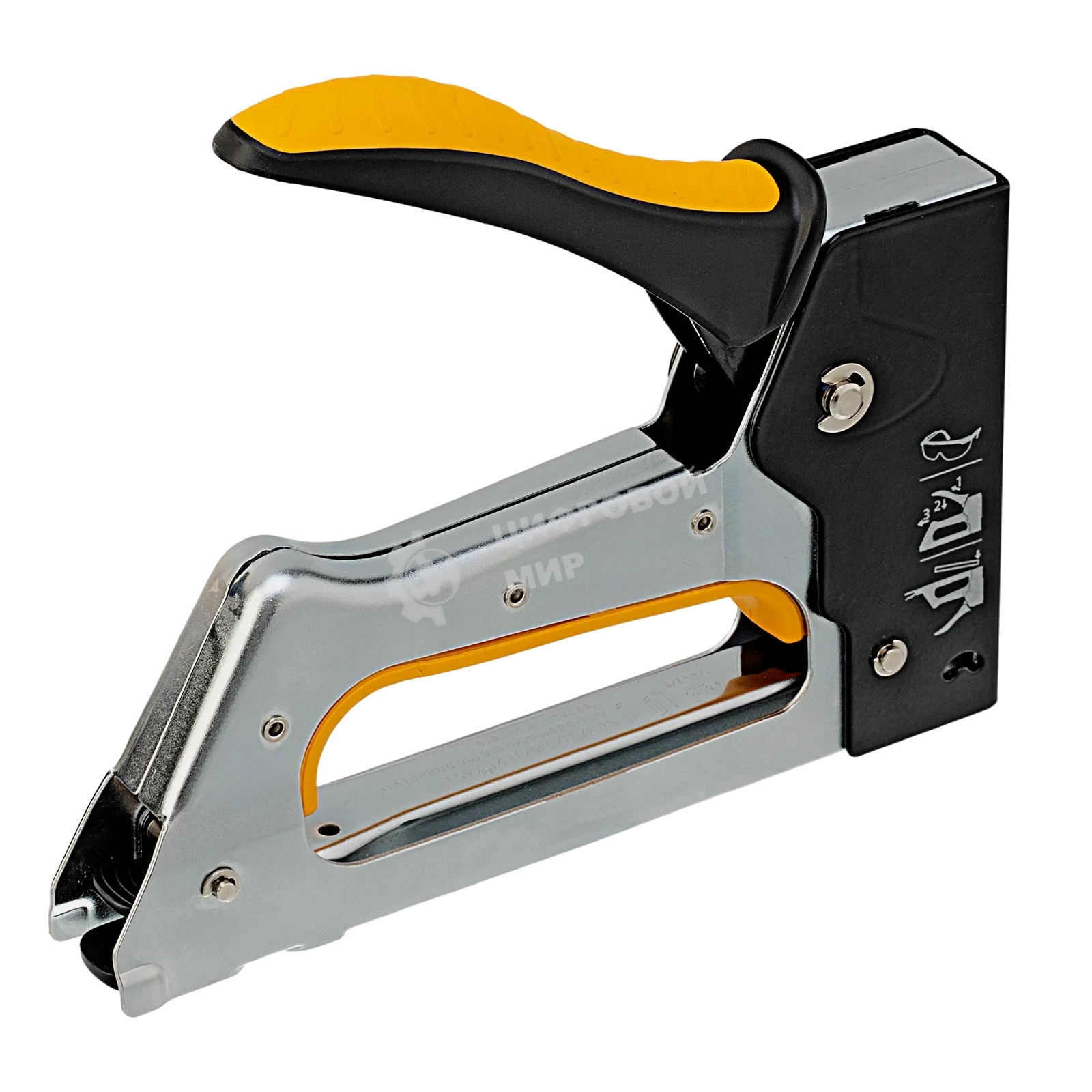 Степлер металлический Denzel скобы в комплекте, 2К рукоятка, тип 53, 6-10 мм