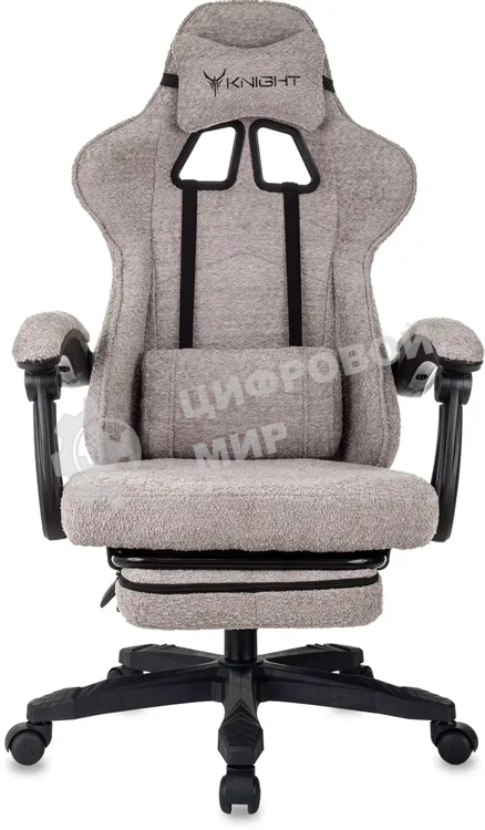 Кресло Knight Lord/F Camby 20 коричневый/бежевый, ткань, подголовник, подставка для ног